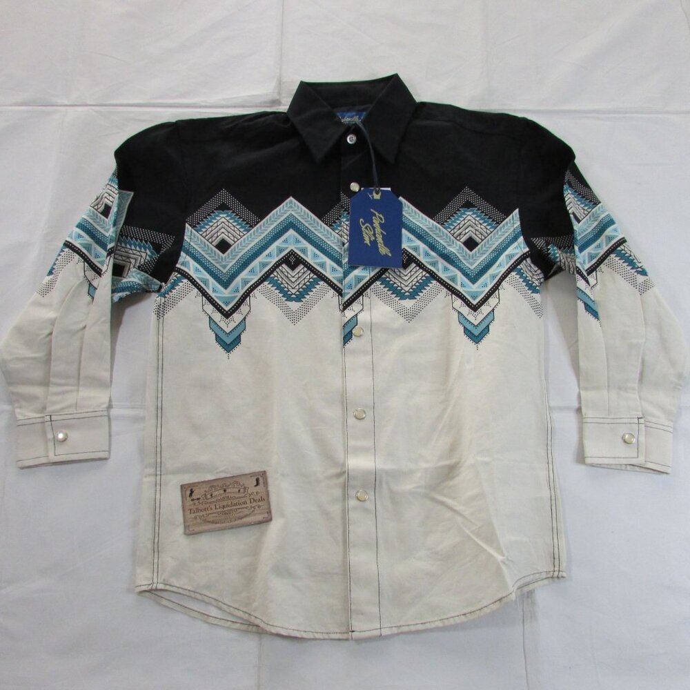 Panhandle Slim Boy's MD Long Sleeve Southwest Border Snap Shirt Natural